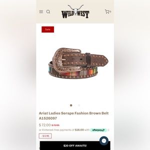 Ariat women’s brown belt A1526097